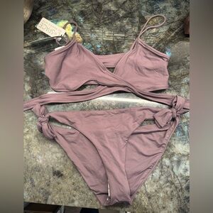 Lspace wrap bikini top and bottom NWT